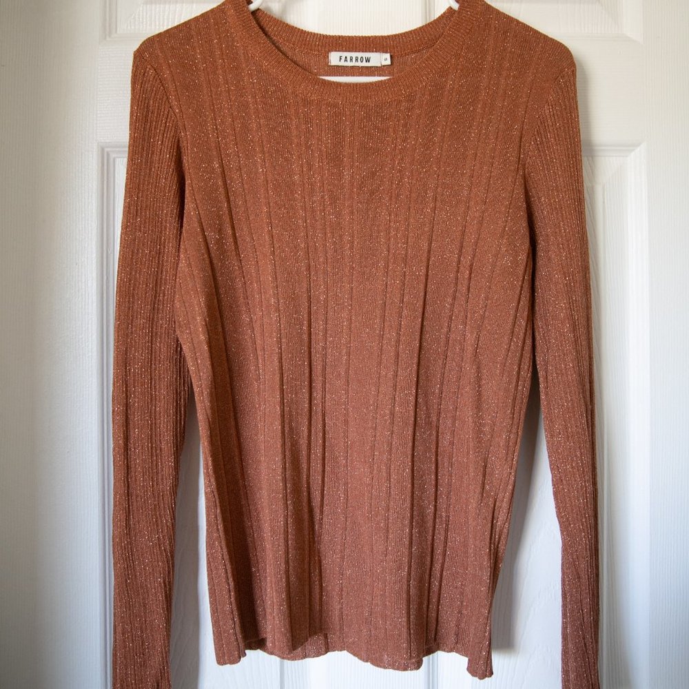 Farrow Ribbed Metallic Knit Top